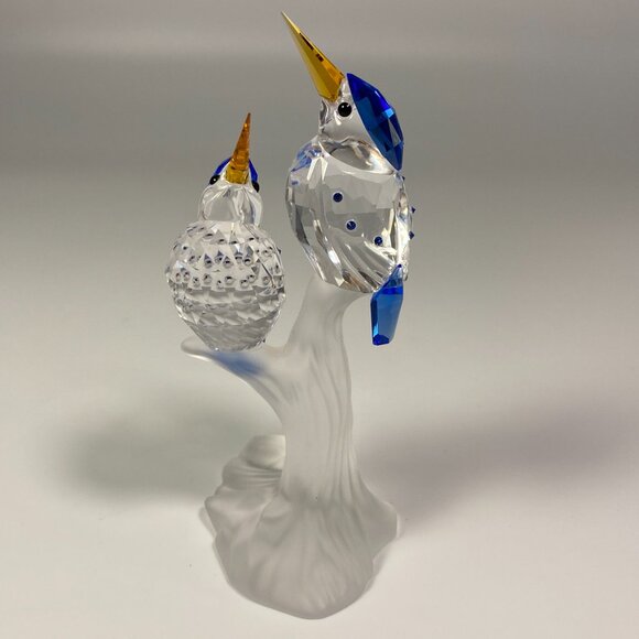 Swarovski Crystal Blue Malachite Kingfishers Figurine 623323 Mint Condition - Picture 3 of 9